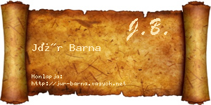 Jür Barna névjegykártya
